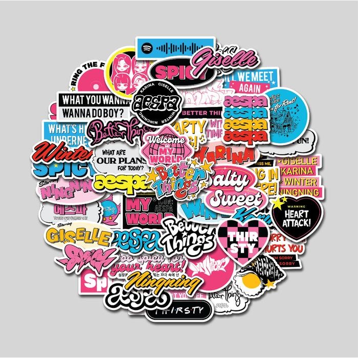 

Promo! Sticker Pack Aespa My World X Better Things Sticker Tumbler Stiker Laptop Koper Helm
