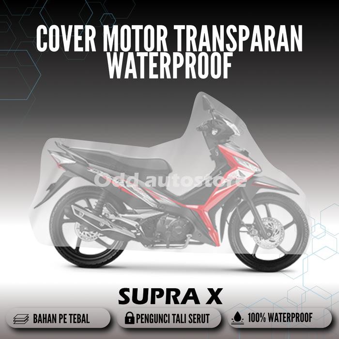 Cover motor transparan / sarung motor Supra x wateroof