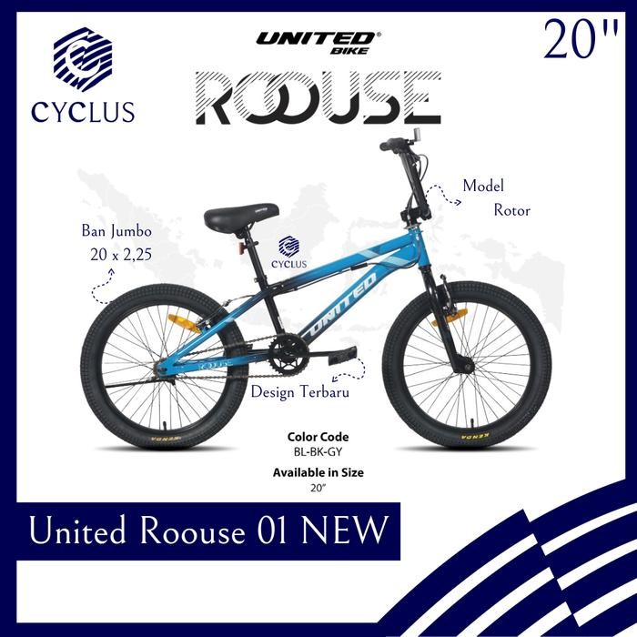 Sepeda Bmx United Roouse 01 20 Inch Anak Dewasa United Rouse Rotor Ori