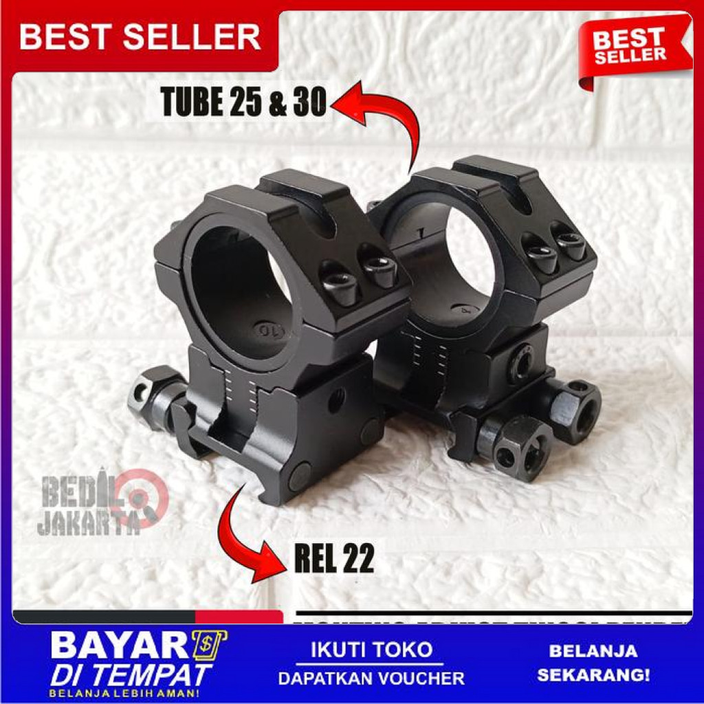 FREE ONGKIR MONTING ADJUST TINGGI PENDEK MOUNTING TELESKOP REL 22 TUBE 25 DAN 30 BISA COD