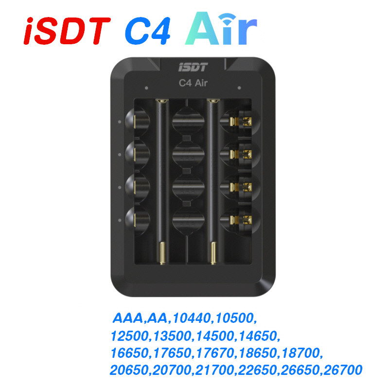 ISDT C4 Air 4A 6 Slots USB Type-C input Smart Charger with APP Connection for RC AA AAA Li-ion Recha
