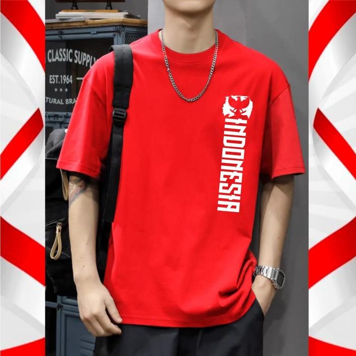 (Allthebest) Kaos pria 17 agustus HUT RI KEMERDEKAAN INDONESIA KAOS AGUSTUSAN PRIA WANITA Baju