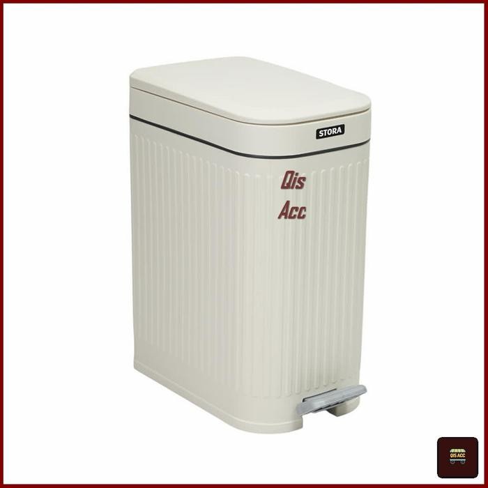 STORA Doric Tempat Sampah Injak Plastik PP Softclose Slim 8.5 Ltr