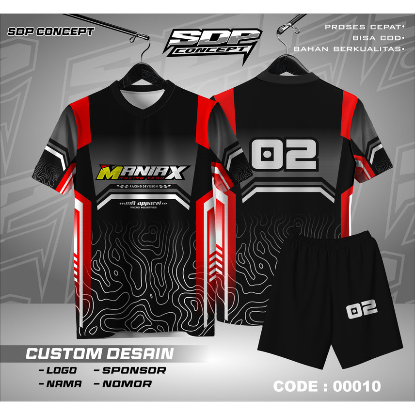 Baju Kaos Jersey Racing Full Printing Futsal MTB Vintage Custom Bola Lengan Pendek Tanpa Minimal Ord