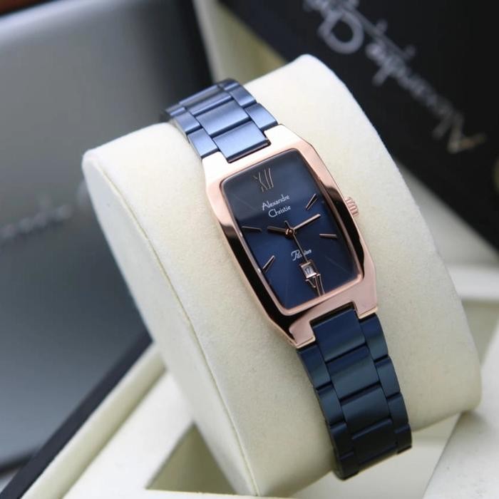 ORIGINAL Jam Tangan Wanita Alexander Cristie AC2455 Rosegold Blue READY STOCK