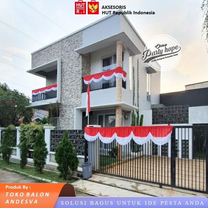 (Allthebest) Bendera Merah Putih 5 Gelombang / Bendera Kain Merah Putih Gelombang / Bendera