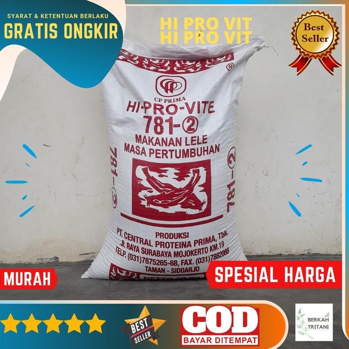Pelet Ikan Pakan Ikan HI-PRO-VITE 781 -1, -2, -3, (10 kg) Pellet Benih Bibit Ikan Lele Gurame Nila