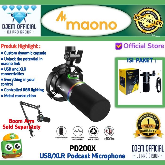 MAONO PD200X USB XLR Podcast Microphone RGB Studio Mic Maono PD200 X