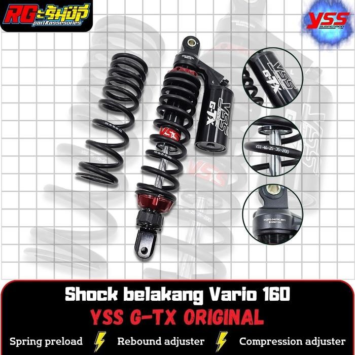 Shock YSS Tabung GTX G-TX Black 340mm Vario 160 Original Thailand