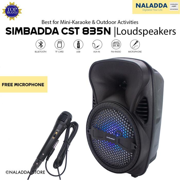 SIMBADDA CST 835N Speaker Karaoke Bluetooth & Loudspeakers Bass + Mic