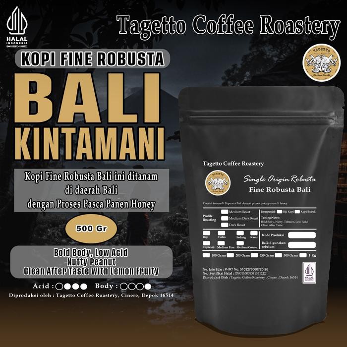 

Otten Coffee - Biji Kopi Fine Robusta Bali 500Gr - Honey Process Bean Ground Bubuk 500 Gram Tagetto