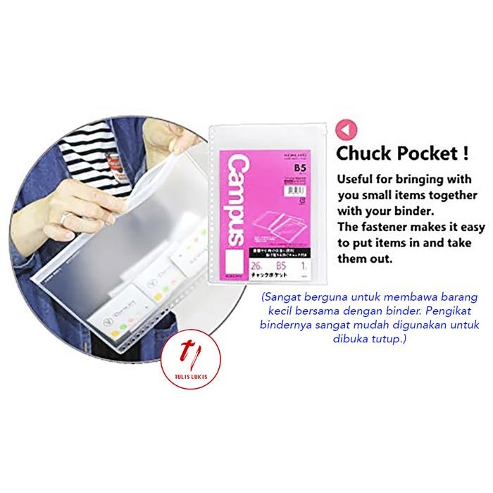 

CAMPUS ZIPPER POCKET B5 BINDER KOKUYO N884 KODE 598