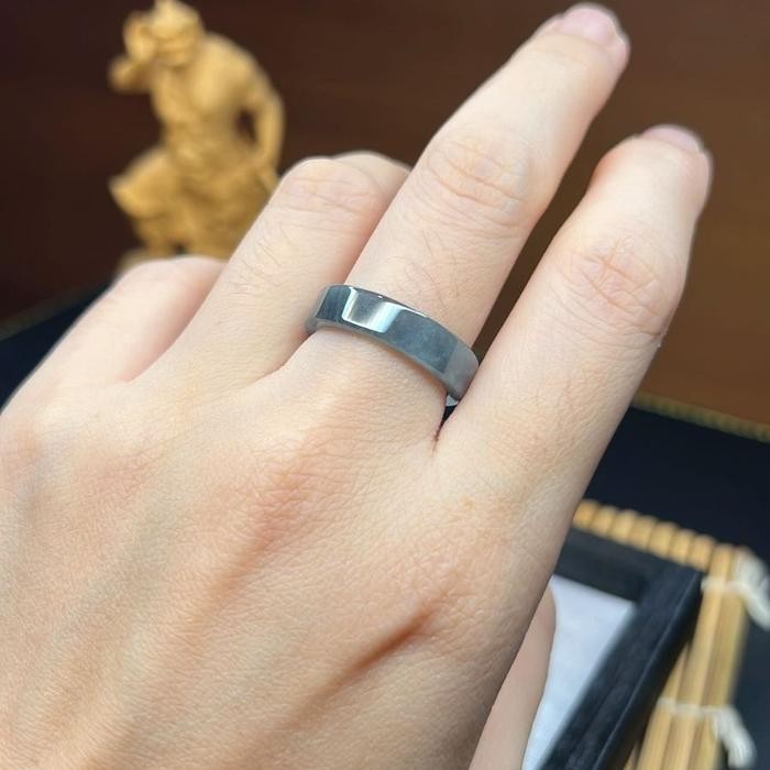 

BLACK INK SQUARE RING JADE SIZE 16-21,8MM KODE 1248