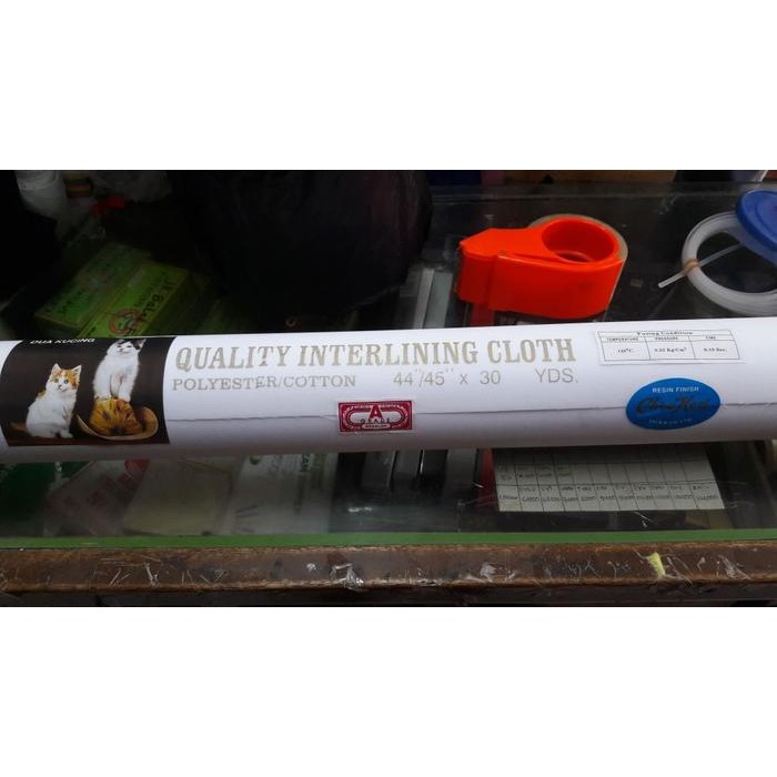 

KAIN KERAS MANSET/ PELAPIS KERAH LEM/INTERLINING CLOTH PERMETER KODE 1009