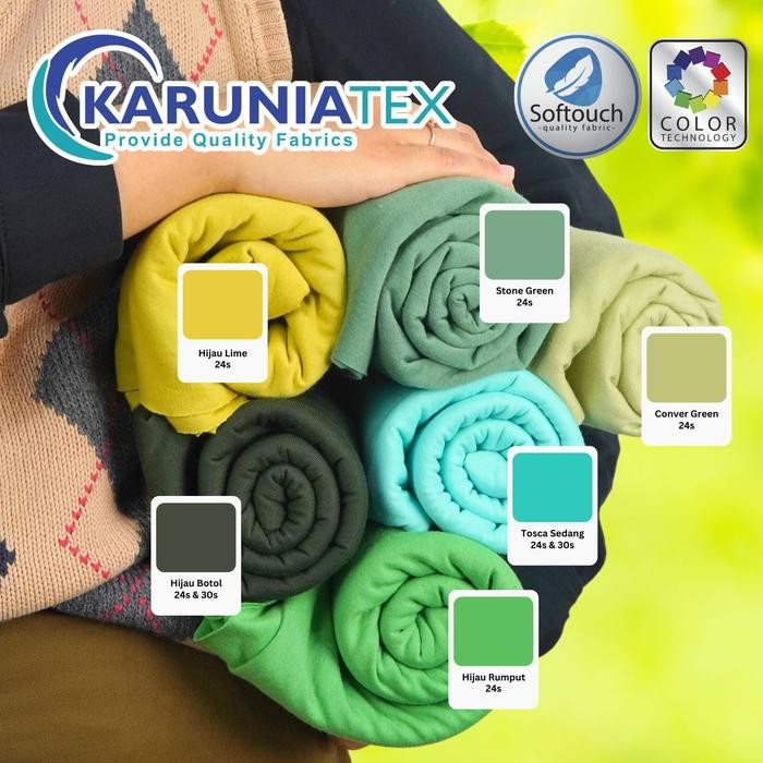 

KAIN KAOS PE SOFT 24S KILOAN HIJAU FUJI KARUNIA TEXTILE KODE 304