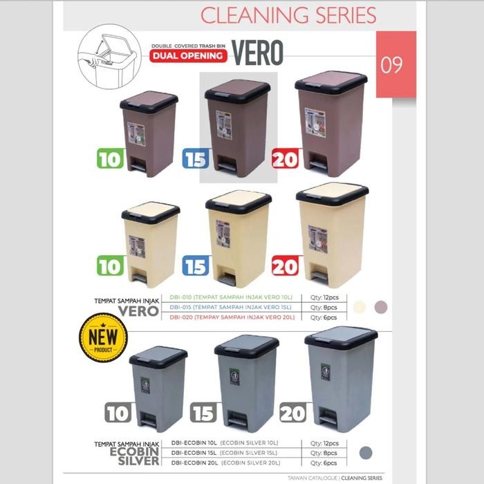 Tempat Sampah Injak 10L/15L/20L Tong Sampah Plastik Tertutup Trash Bin Kotak Sampah Dapur Kamar