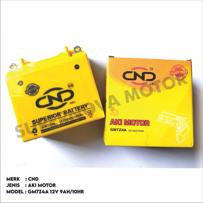 Langsung Kirim  AKI KERING DND GM7Z4A 12V 9AH / 10HR THUNDER BAJAJ PULSAR 9 AMPERE GEL SUPERIOR