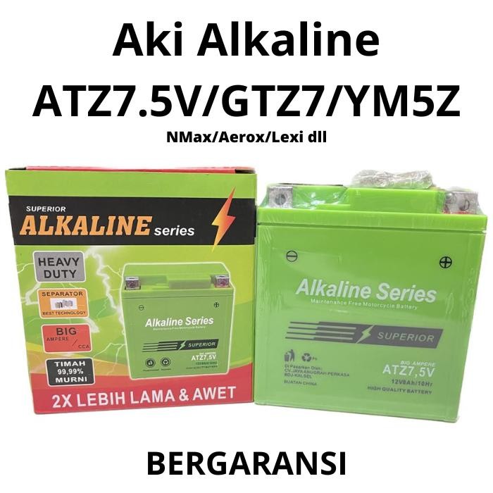 Langsung Kirim ! Aki Motor Alkaline ATZ7.5V GTZ7 YM5Z 12V 8Ah NMax Aerox Lexi