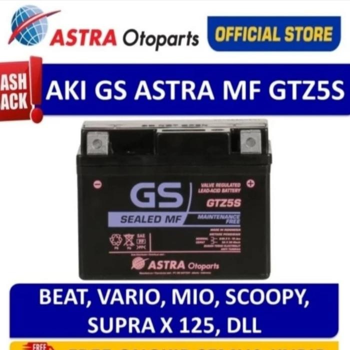 Langsung Kirim  Aki motor Honda Beat Karbu GTZ5S GS Accu Kering MF