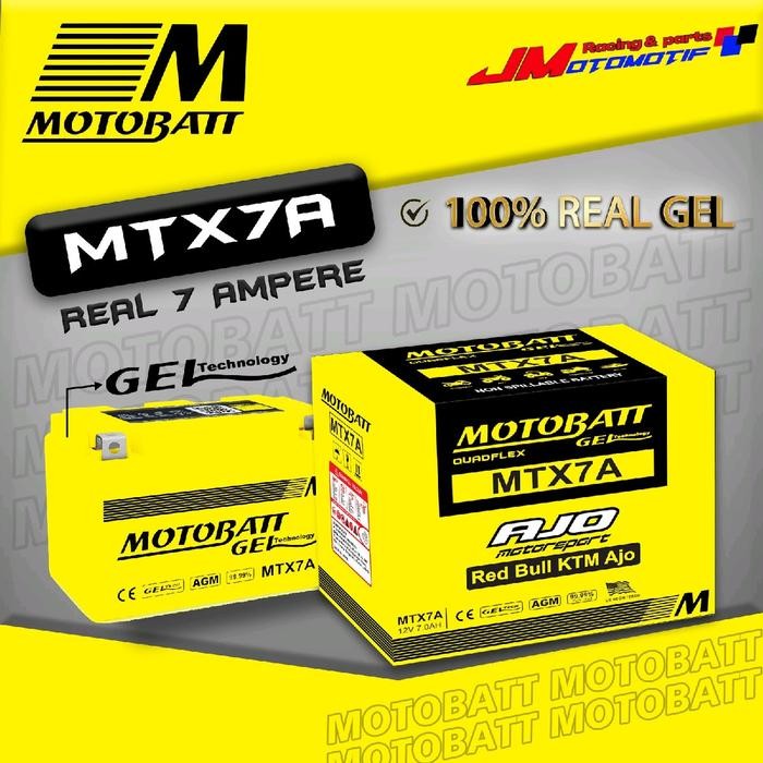 Langsung Kirim  Motobatt Aki Kering Gel MTX7A 7Ah Ninja 250 -NINJA 250 Fi Original Motor