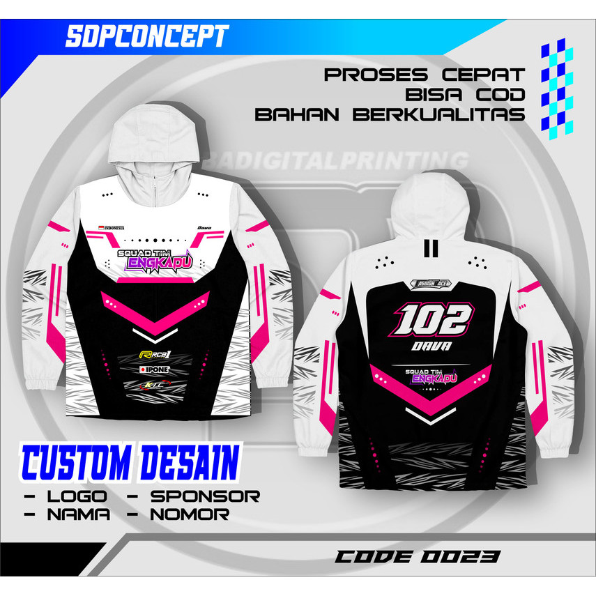 Jersey jaket  Custom Desain Sendiri - Jersey Racing, Sepak Bola, Mancing, Gowes, Komunitas - Bahan D
