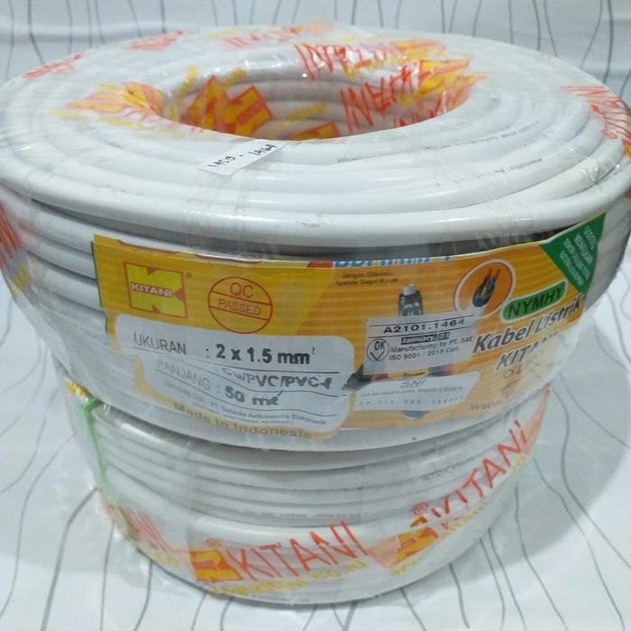 Kabel Kitani Serabut Putih Nymhyo 2X1.5 Mm2 Tembaga Similer Eterna
