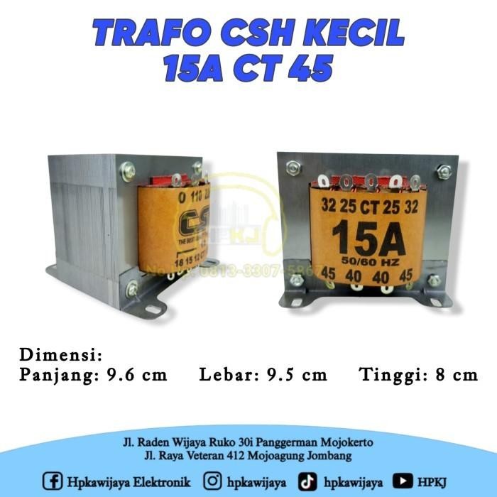 Trafo Transformer Csh 15A Ct 45 Kecil Ampere 15Ah 45V 45 Volt Best