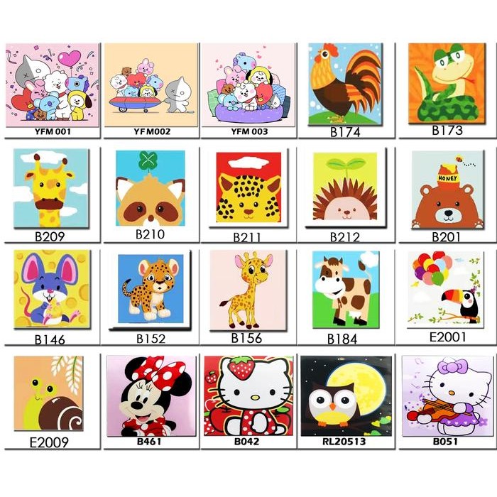 METH BTS SERIES BT21 CUTE ARMY PAINT BY NUMBER PAINTING BY NUMBERS DIY *