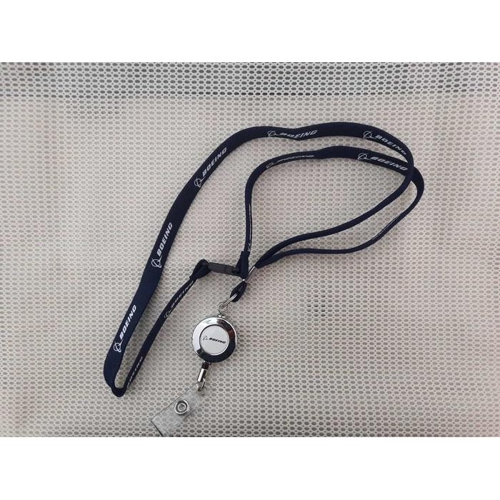 

ORIGINAL Lanyard/ Tali ID Card Boeing Navy Retractable Merchse READY STOCK