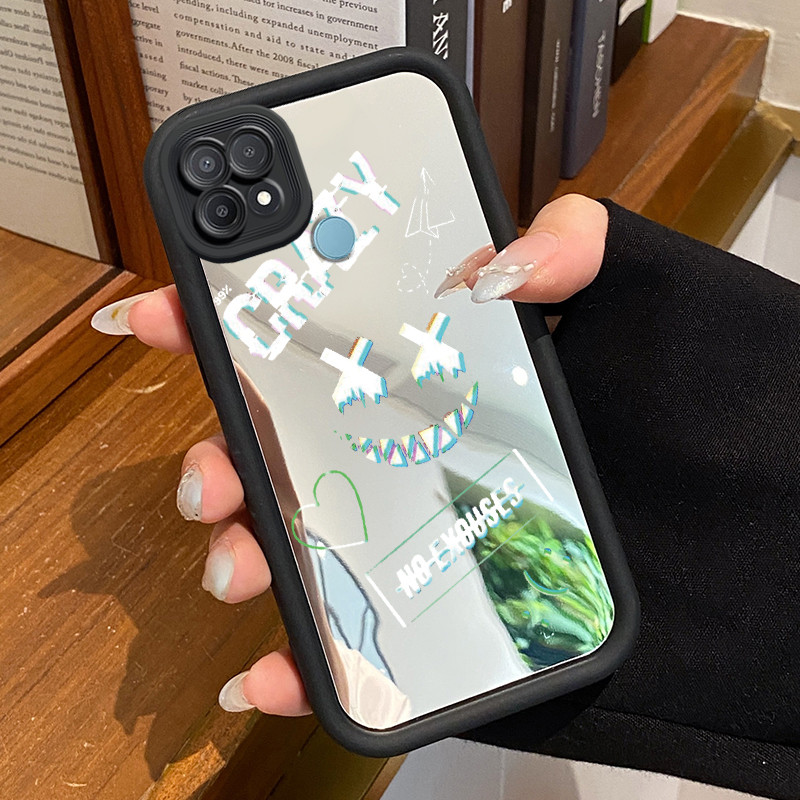 Casing Hp OPPO A15 A15s A35 Case Casing HP kelelawar pola Kesing Cesing cermin Kasing Silikon Softca