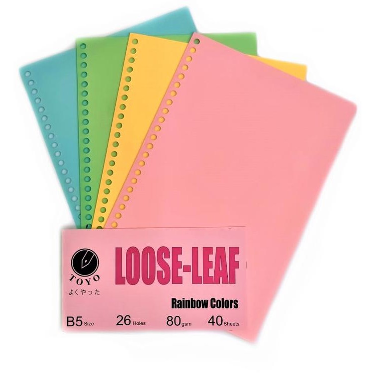 

KERTAS BINDER WARNA POLOS B5 26 LUBANG 80 GRAM LOOSE LEAF TEBAL REFILL