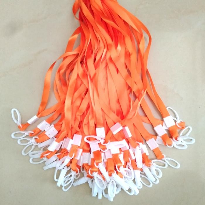 

Tali id card /lanyard 1cm jepitan plastik - Orange