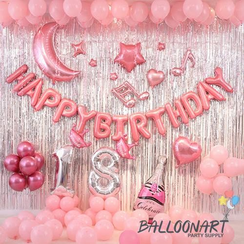 

Terlaris HAPPY BIRTHDAY ALL PINK PREMIUM DEKORASI SET/BALON FOIL/BALON BINTANG/ SALE