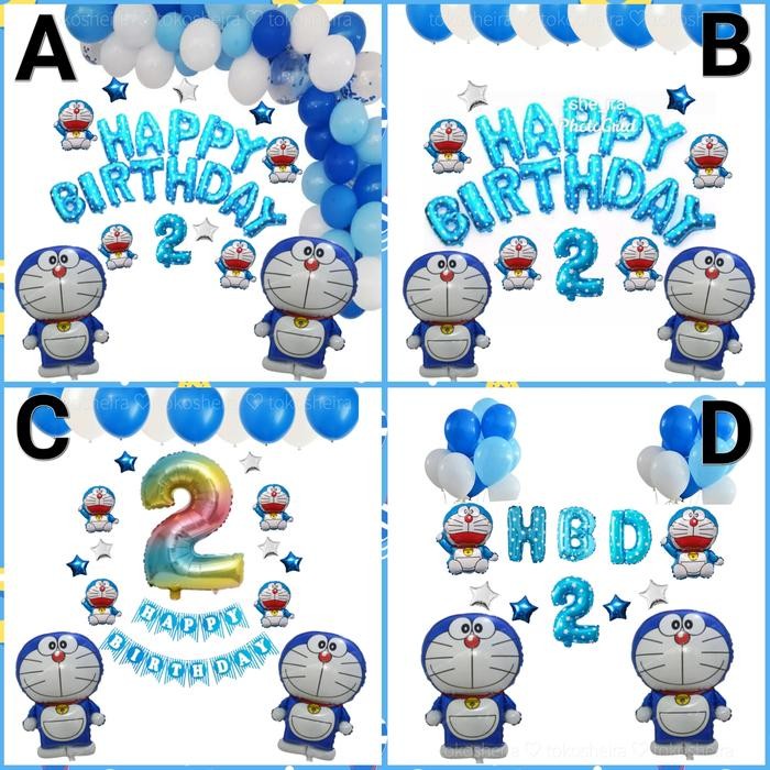 

Terlaris Paket Balon Dekorasi Ulang Tahun Anak Doraemon Happy Birthday Set Biru SALE