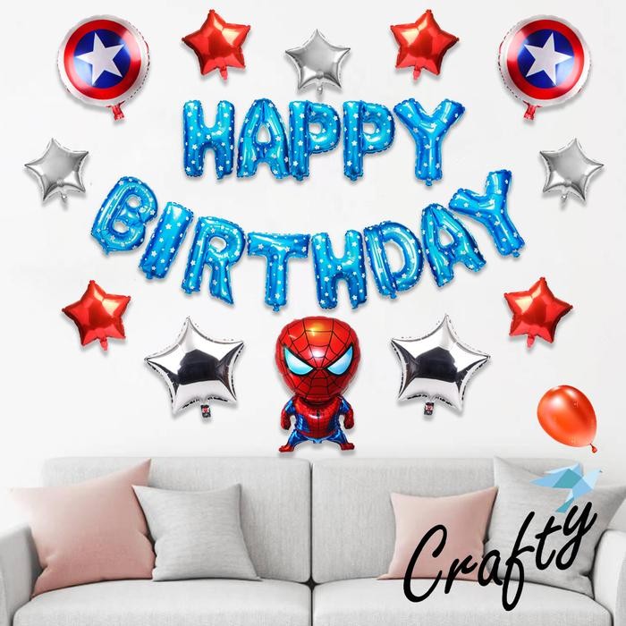 

Terlaris [PAKET] Kids BIRTHDAY Set SPIDERMAN BLUE Tiruan Dekorasi Backdrop Ulangtahun Anak SALE