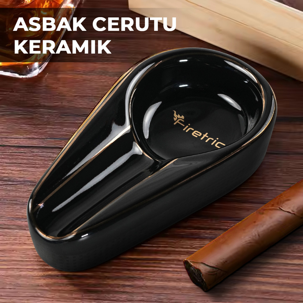 AURIEVA Firetric Asbak Rokok Cerutu Keramik Tobacco Cigarette Ashtray - P100-H