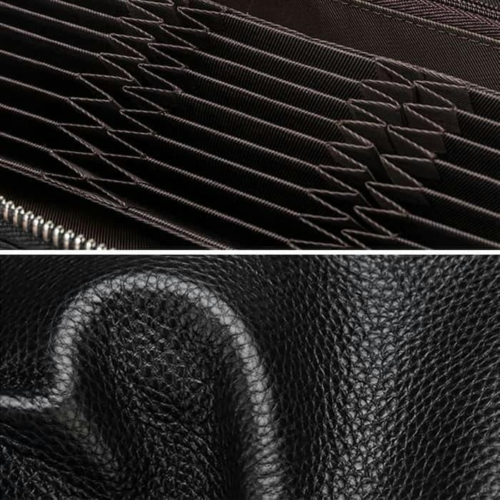 Dompet Kartu Clutch Pria Simpel Kulit Sapi Bison Denim BISON-CL94