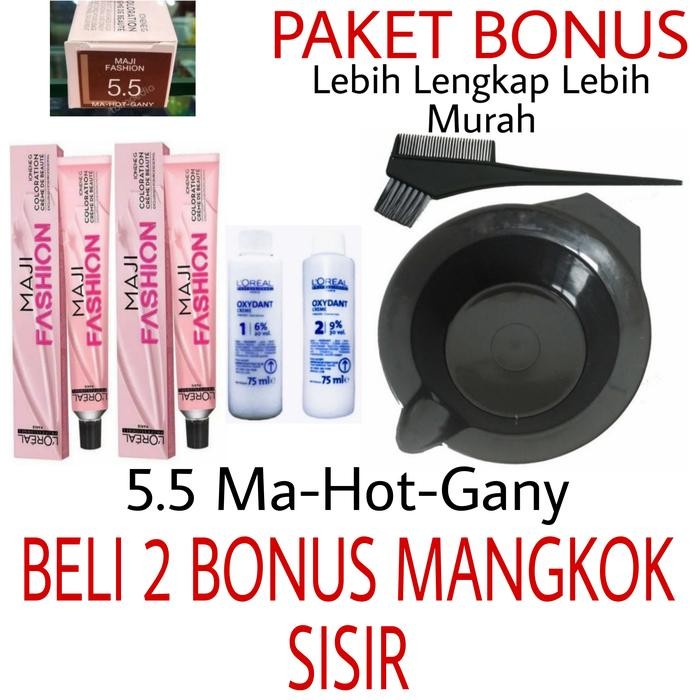 Terlaris Pewarna Rambut Cat Rambut Loreal Maji Fashion 5.5 Mahogany Ready