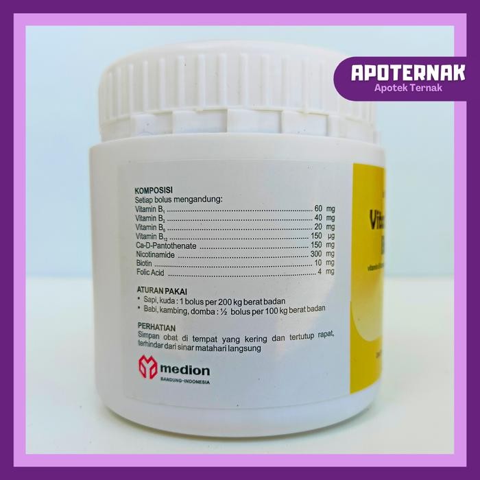 VITA B PLEX 1&17 BOLUS VITAMIN B1 B2 B6 B12 UNTUK HEWAN SAPI KAMBING