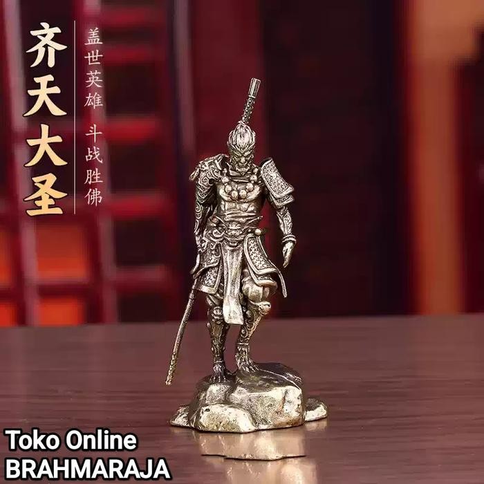 Patung Sun Go Kong Sun Wu Kong Sedang BEERANG Bahan Dari Logam Kuningan *