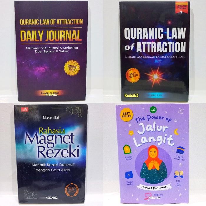 PAKET isi 4 Buku Motivasi Islami : Rahasia Magnet Rezeki + Quranic Law + Daily Journal + The Power