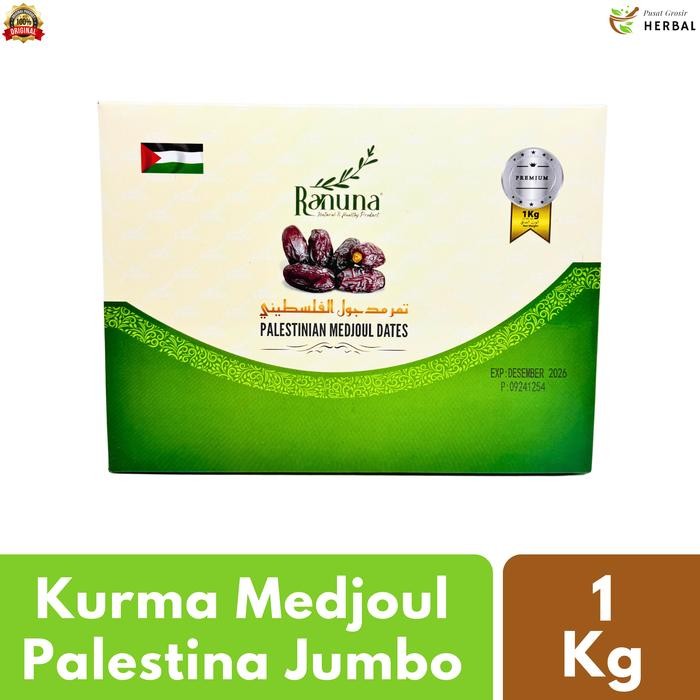 

ORIGINAL Kurma Medjool Jumbo 1 Kg Palestina Premium Quality Korma Medjol Dates Asli 100% Original