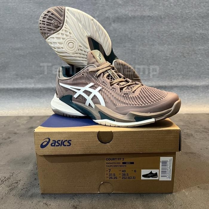 Sepatu Tenis Asics Court FF 3 Taupe Grey White/Tennis Shoe Asics Court FF 3 Men Original