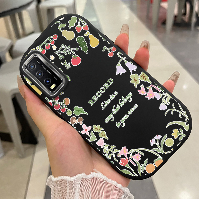 Casing Hp Untuk VIVO Y20 Y20i Y20s Y20T Y12s Y12a Case Casing Kartun Pelangi pola HP Kesing bulat ge