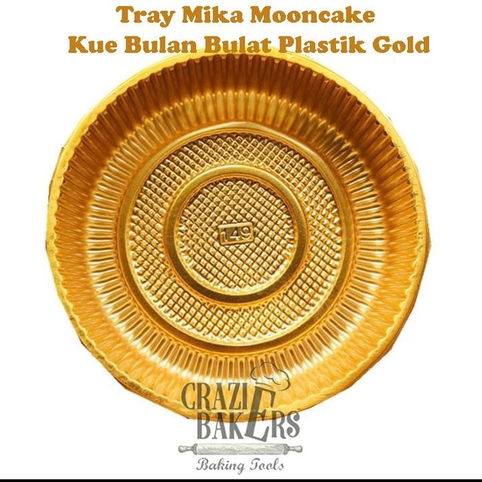 PROMO Tray Mika Mooncake Kue Bulan Bulat Plastik Gold