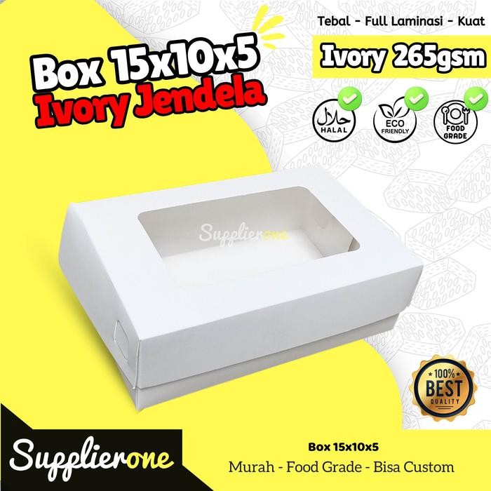 Dus 15x10x5 Ivory 25Pcs / Dus Brownies Box 15x10x5 / Kemasan Brownies Box 15x10x5 / Box Brownies