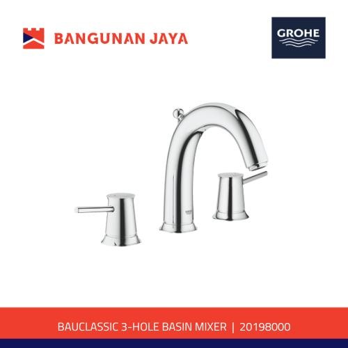 TERLARIS GROHE BAUCLASSIC 3-HOLE KRAN WASTAFEL BASIN MIXER KERAN WASTAFEL PANAS DINGIN 20198000