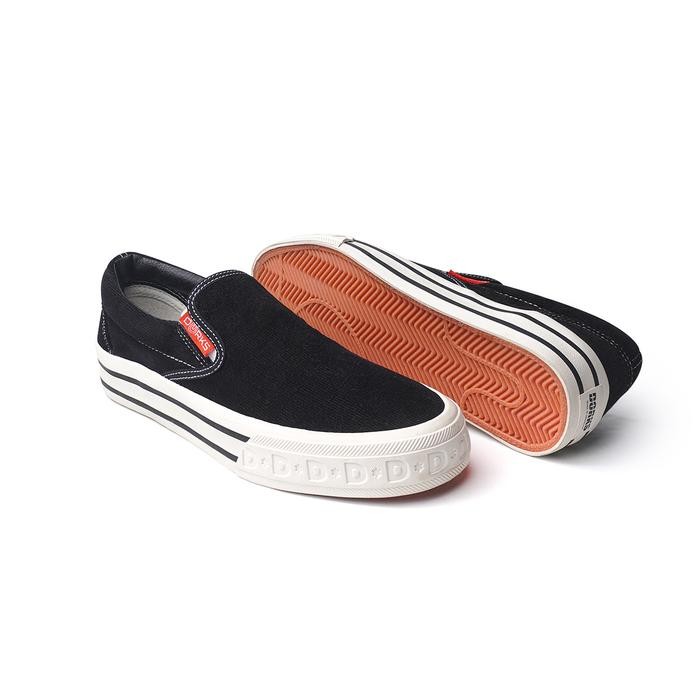 Saint Barkley - Sepatu Dorks - Slip On Cordoray Black Sepatu Sneakers Kasual Sepatu Sekolah Pria