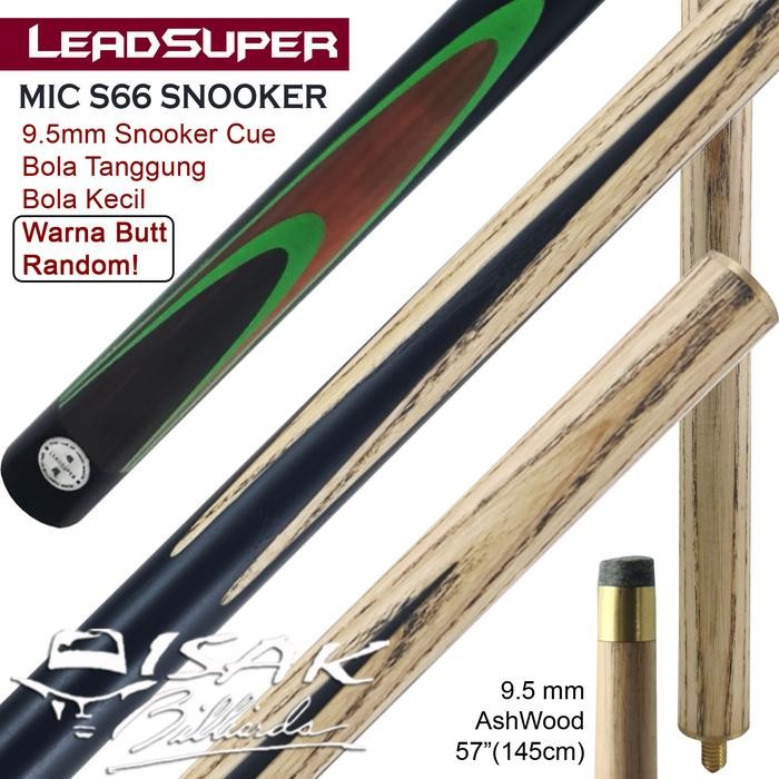 MIC S66 Stik Bola Kecil - 9.5mm Snooker Cue Billiard Stick Tanggung