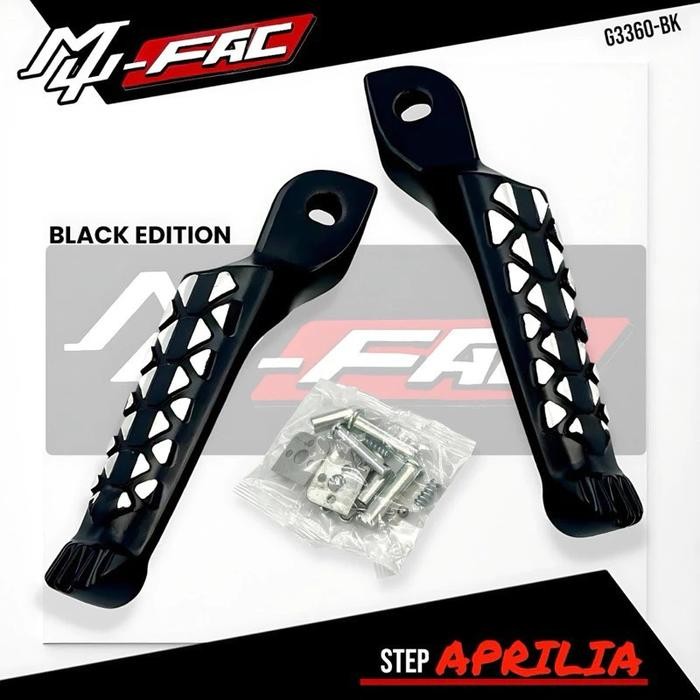 Yollaola.store Footstep APRILIA Step Belakang Motor Universal MATIC BEBEK BLACK EDITION VARIO BEAT